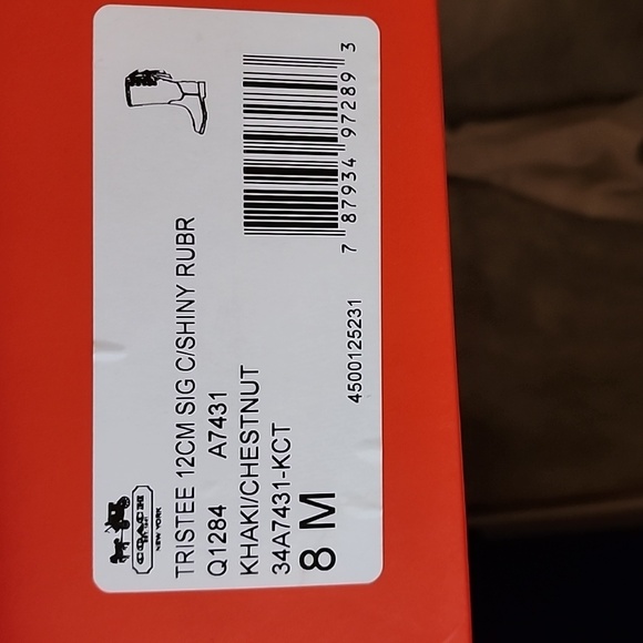 Tristee Shiny Rubber Khaki Chestnut Boots. New with tags A-2 - Picture 10 of 11